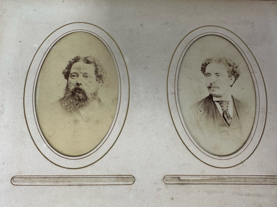 Antique 1876 Embossed Leather Photography Book Photo Album Presented To M. A. Crook With Original Family Portraits Photographs 9 X 11.5 X 2.5 - See Photos [Photo 37]