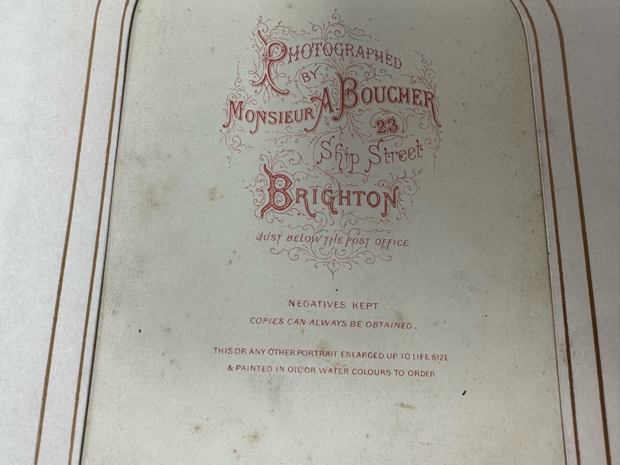 Antique 1876 Embossed Leather Photography Book Photo Album Presented To M. A. Crook With Original Family Portraits Photographs 9 X 11.5 X 2.5 - See Photos [Photo 52]