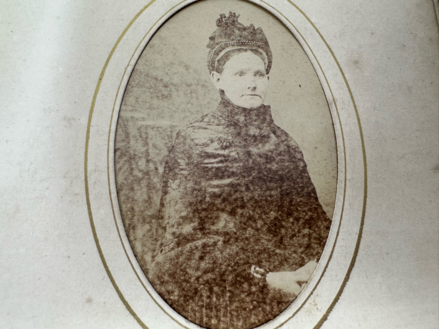 Antique 1876 Embossed Leather Photography Book Photo Album Presented To M. A. Crook With Original Family Portraits Photographs 9 X 11.5 X 2.5 - See Photos [Photo 43]