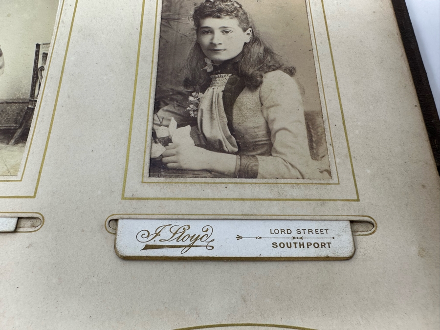 Antique 1876 Embossed Leather Photography Book Photo Album Presented To M. A. Crook With Original Family Portraits Photographs 9 X 11.5 X 2.5 - See Photos [Photo 61]