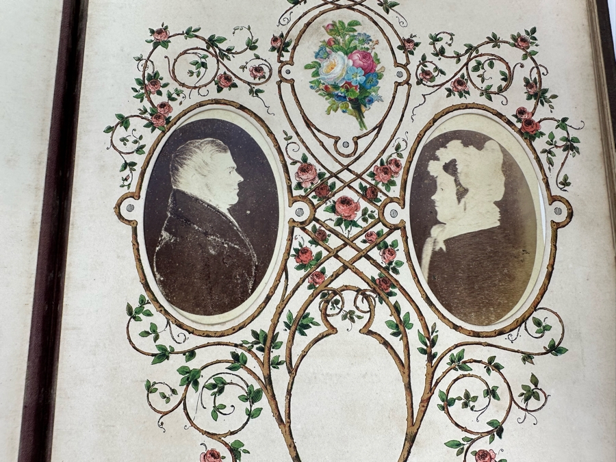 Antique 1876 Embossed Leather Photography Book Photo Album Presented To M. A. Crook With Original Family Portraits Photographs 9 X 11.5 X 2.5 - See Photos [Photo 26]