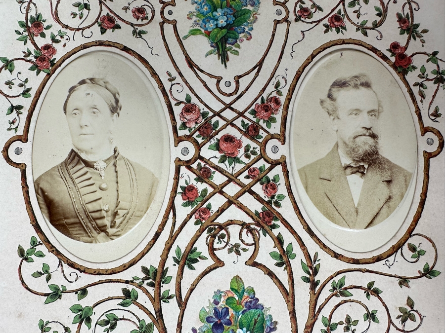 Antique 1876 Embossed Leather Photography Book Photo Album Presented To M. A. Crook With Original Family Portraits Photographs 9 X 11.5 X 2.5 - See Photos [Photo 14]