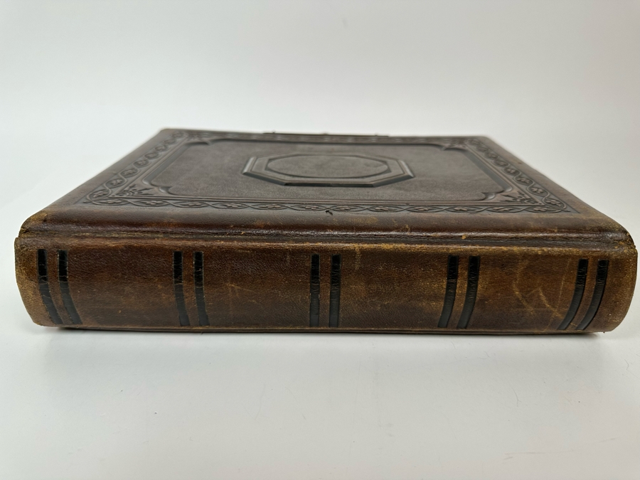 Antique 1876 Embossed Leather Photography Book Photo Album Presented To M. A. Crook With Original Family Portraits Photographs 9 X 11.5 X 2.5 - See Photos [Photo 4]