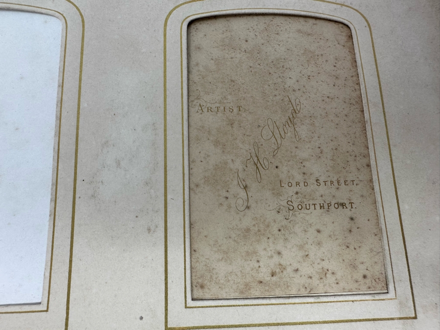 Antique 1876 Embossed Leather Photography Book Photo Album Presented To M. A. Crook With Original Family Portraits Photographs 9 X 11.5 X 2.5 - See Photos [Photo 34]