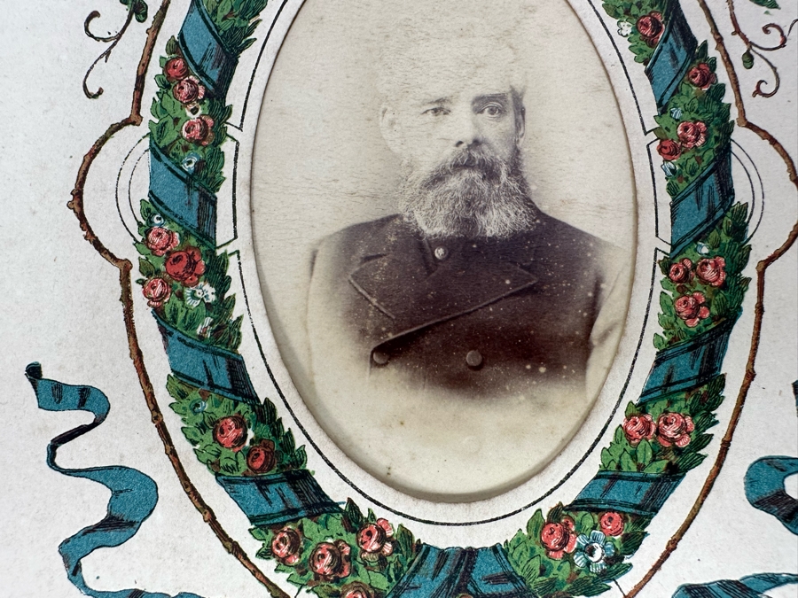 Antique 1876 Embossed Leather Photography Book Photo Album Presented To M. A. Crook With Original Family Portraits Photographs 9 X 11.5 X 2.5 - See Photos [Photo 18]