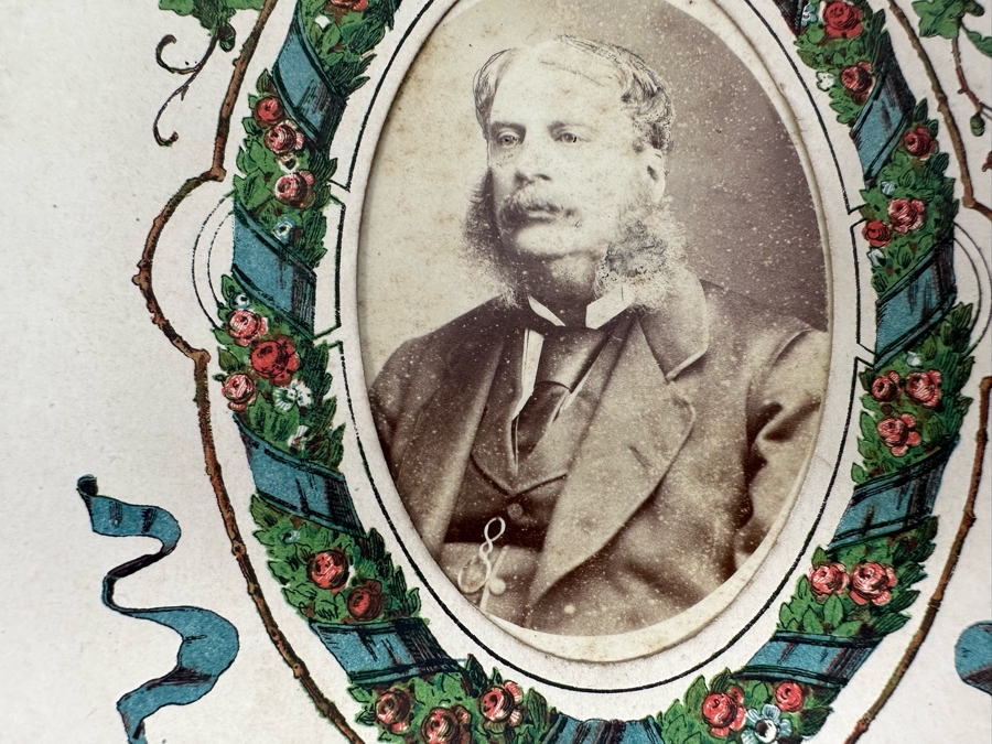 Antique 1876 Embossed Leather Photography Book Photo Album Presented To M. A. Crook With Original Family Portraits Photographs 9 X 11.5 X 2.5 - See Photos [Photo 25]