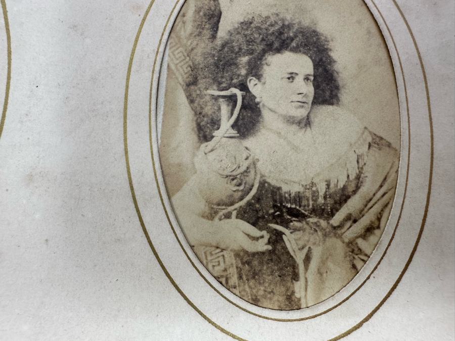 Antique 1876 Embossed Leather Photography Book Photo Album Presented To M. A. Crook With Original Family Portraits Photographs 9 X 11.5 X 2.5 - See Photos [Photo 40]