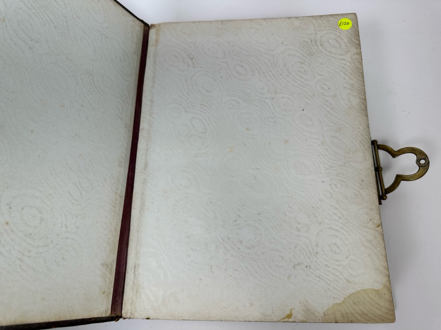 Antique 1876 Embossed Leather Photography Book Photo Album Presented To M. A. Crook With Original Family Portraits Photographs 9 X 11.5 X 2.5 - See Photos [Photo 6]