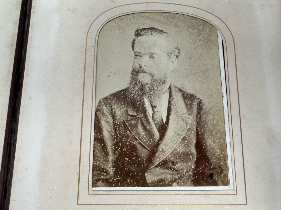 Antique 1876 Embossed Leather Photography Book Photo Album Presented To M. A. Crook With Original Family Portraits Photographs 9 X 11.5 X 2.5 - See Photos [Photo 47]