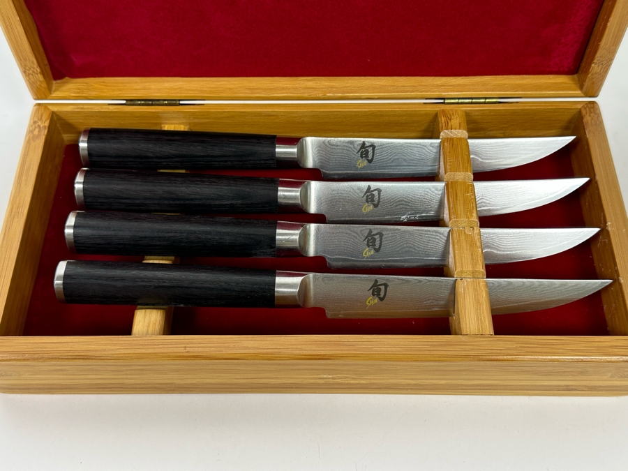 Shun Classic Steak Knives KAI Japanese Cobalt M.V. Steel Set Of 4 With Box Retails $350 [Photo 3]