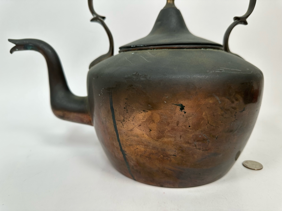 Vintage Copper Teapot 13.5W X 11.5H [Photo 4]