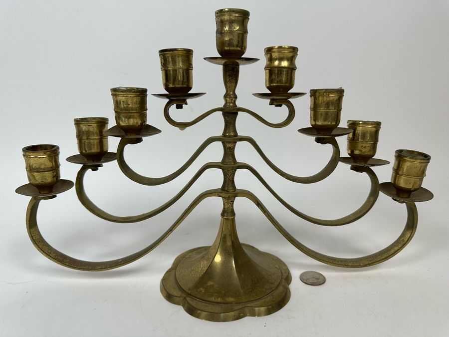 Vintage Brass Menorah 14W X 9.5H [Photo 3]