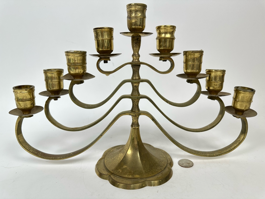 Vintage Brass Menorah 14W X 9.5H [Photo 2]