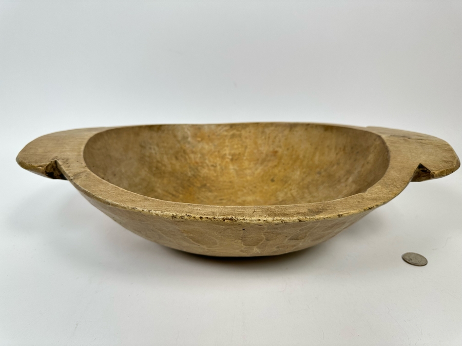Antique Primitive Wooden Dough Bowl 18W X 12D X 4H [Photo 4]