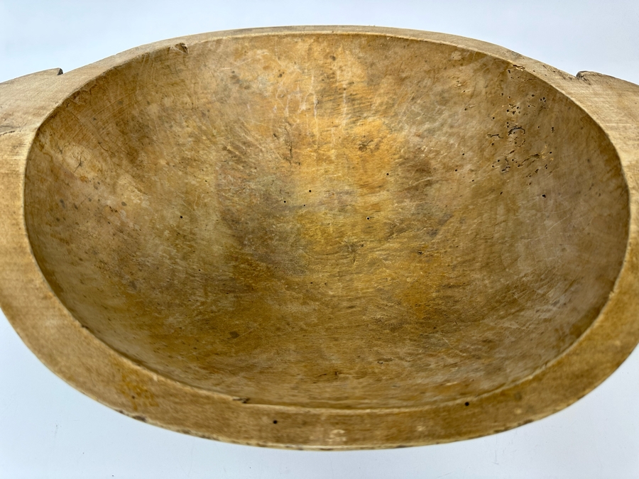 Antique Primitive Wooden Dough Bowl 18W X 12D X 4H [Photo 9]