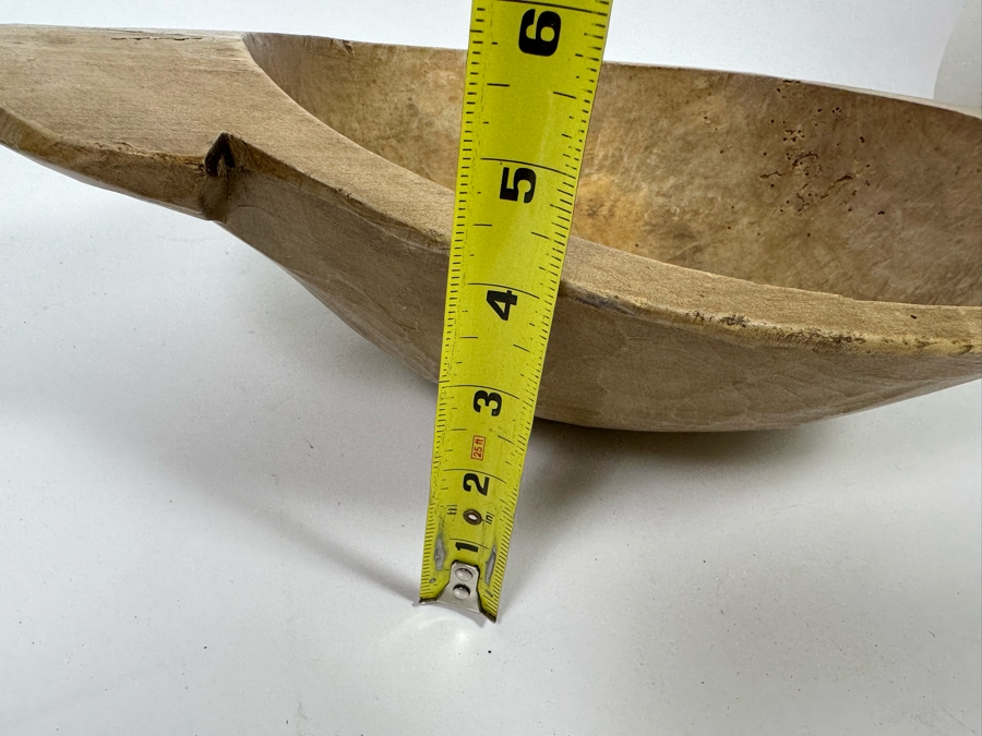 Antique Primitive Wooden Dough Bowl 18W X 12D X 4H [Photo 13]