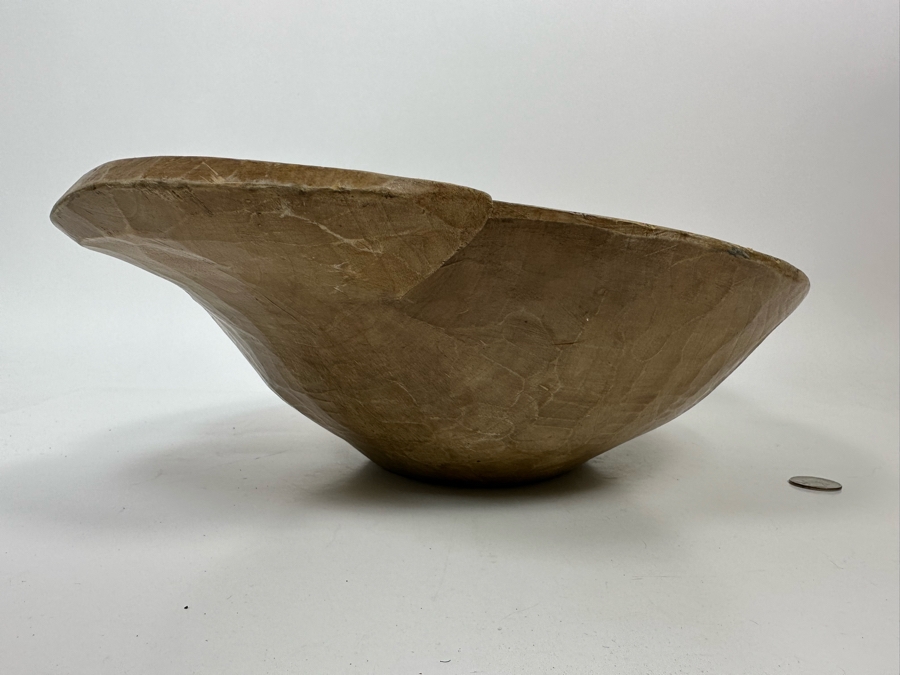 Antique Primitive Wooden Dough Bowl 18W X 12D X 4H [Photo 6]