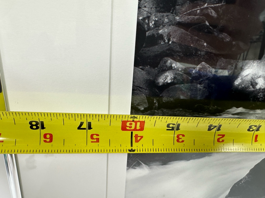 Richard D. Keesling Signed Photograph Of Yosemite National Park, CA Cascade Below Bridal Veil Falls (Dick Keesling Was Also Actress Betty White's Manager For Many Decades) 20 X 17 Framed 28 X 22 Glass Is Cracked In Corners Dated 1986 [Photo 14]