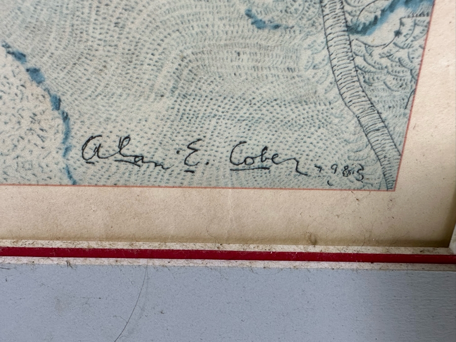 Alan E. Cober 1983 Illustration Map Of New York City 21.5 X 25.5 Framed 28.5 X 32.5 [Photo 13]