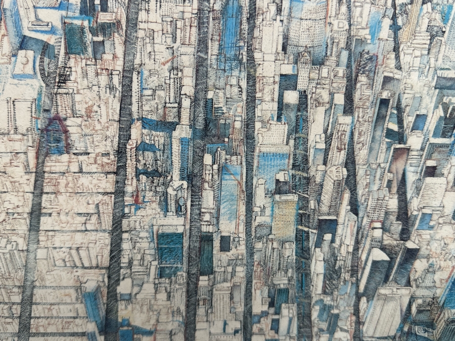 Alan E. Cober 1983 Illustration Map Of New York City 21.5 X 25.5 Framed 28.5 X 32.5 [Photo 14]