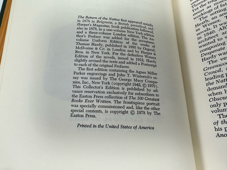 Easton Press Leather Bound Collector’s Edition Book The Return Of The Native By Thomas Hardy [Photo 4]