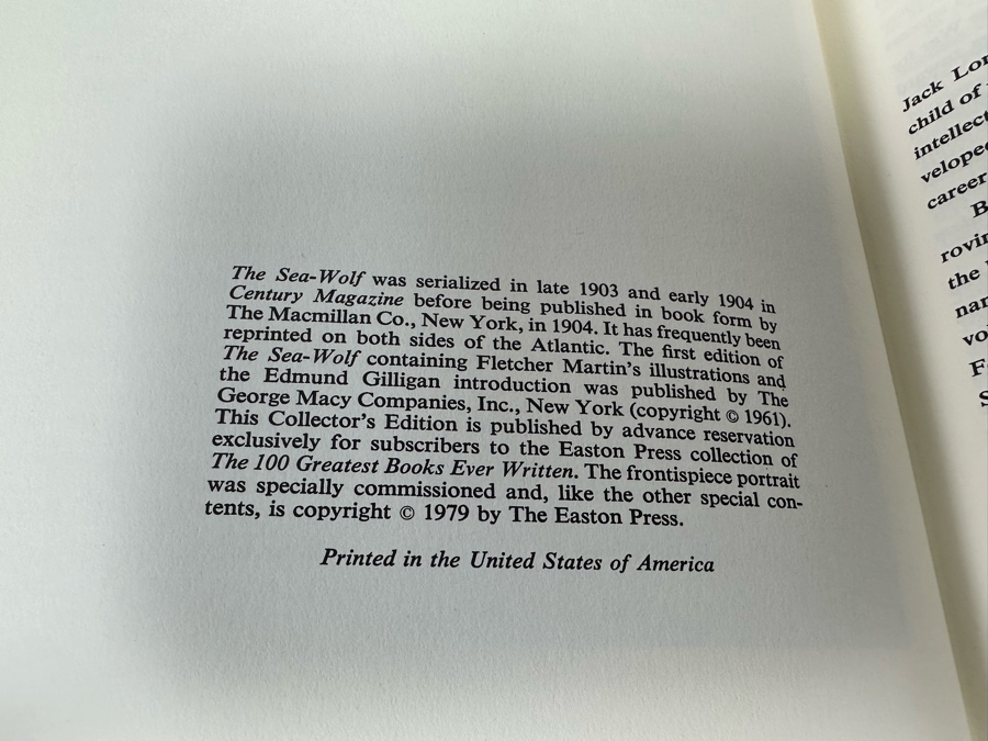 Easton Press Leather Bound Collector’s Edition Book The Sea-Wolf By Jack London [Photo 5]