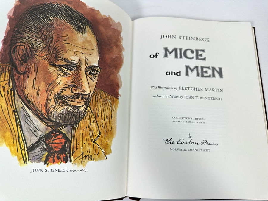 Easton Press Leather Bound Collector’s Edition Book Of Mice And Men By John Steinbeck [Photo 3]