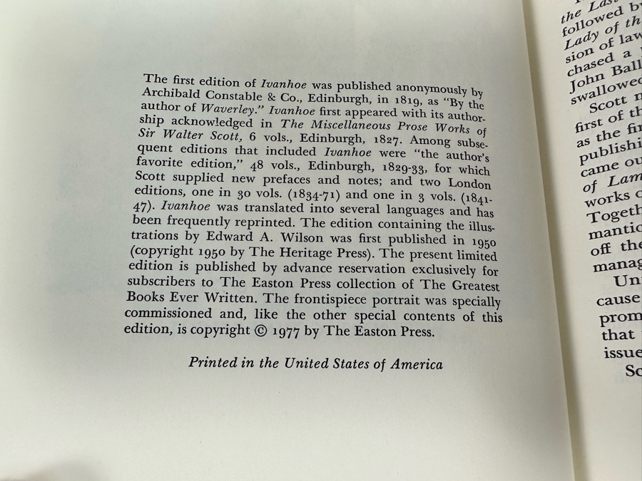 Easton Press Leather Bound Limited Edition Book Ivanhoe By Sir Walter Scott [Photo 4]