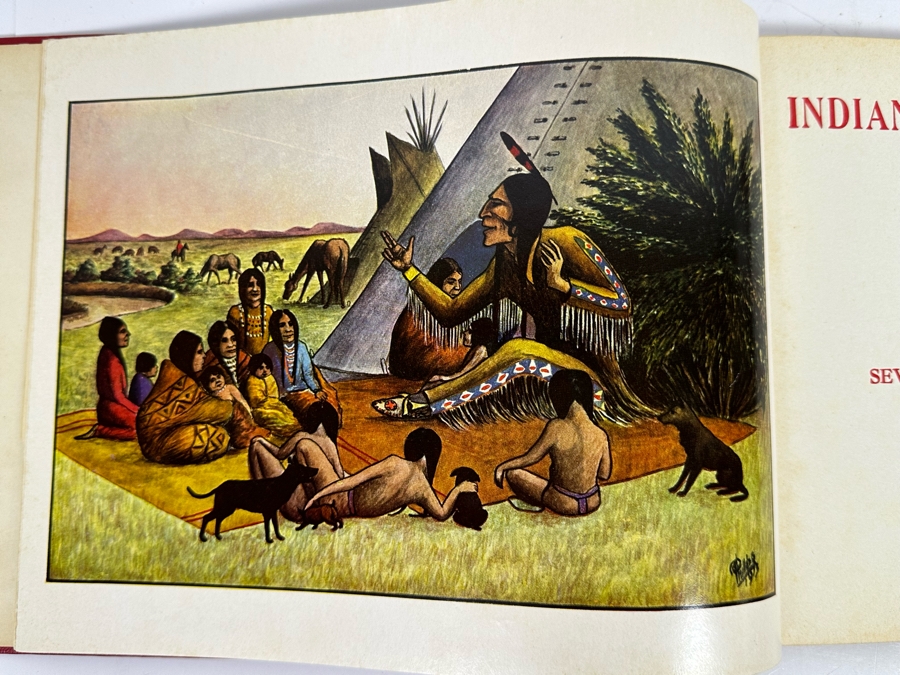 Indian Tales For Little Folks By W. S. Phillips With 11 Full Page Colored Plates 1928 Antique Book By The Platt & Munk Co [Photo 4]
