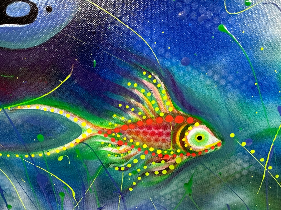 Carolyn Guerra Original Painting On Canvas Titled “Swim Like A Fish ...