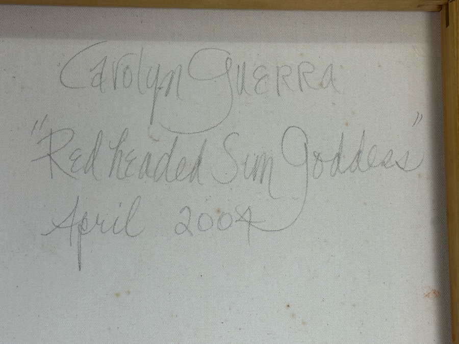 Carolyn Guerra Original Painting On Canvas Titled “Red headed Sun Goddess” 2004 48 X 60 [Photo 13]