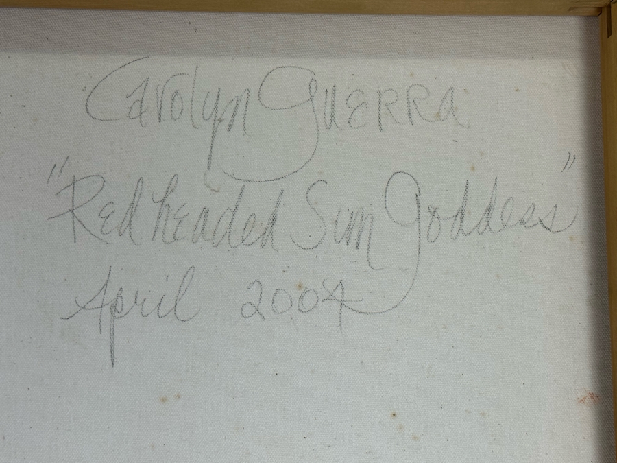 Carolyn Guerra Original Painting On Canvas Titled “Red headed Sun Goddess” 2004 48 X 60 [Photo 14]