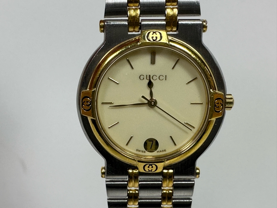 Gucci Stainless Steel Model 9000 M Men’s Wrist Watch White Dial Swiss Made [Photo 6]