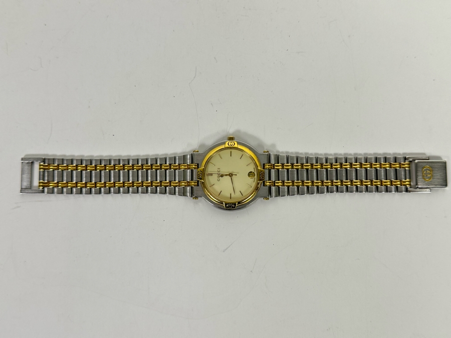 Gucci Stainless Steel Model 9000 M Men’s Wrist Watch White Dial Swiss Made [Photo 4]