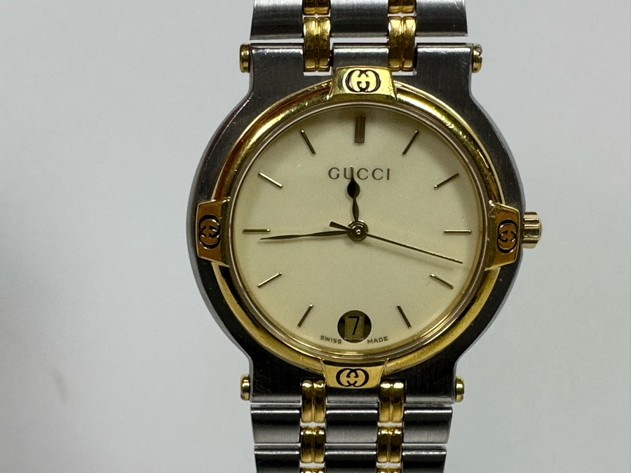 Gucci Stainless Steel Model 9000 M Men’s Wrist Watch White Dial Swiss Made [Photo 5]