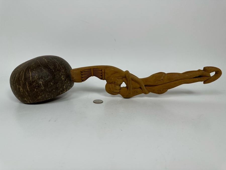 Ethnic Hand Carved Wooden Handle Coconut Ladle 21L [Photo 9]