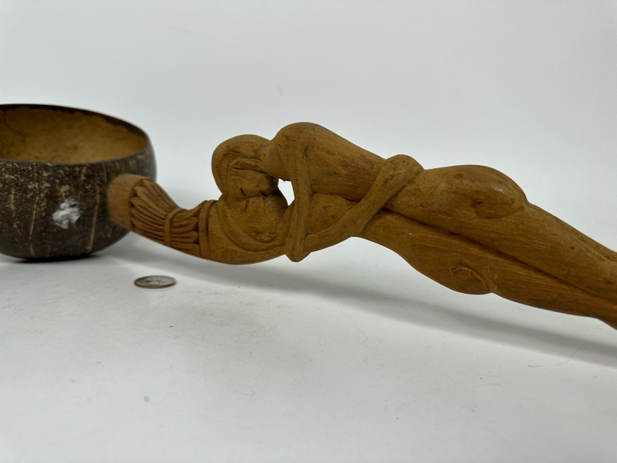 Ethnic Hand Carved Wooden Handle Coconut Ladle 21L [Photo 8]