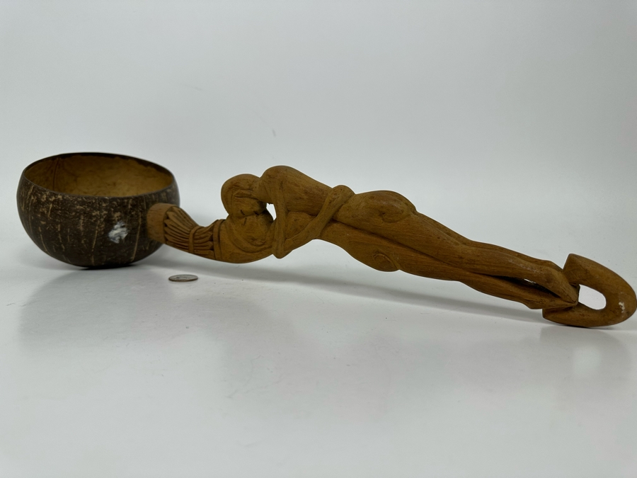 Ethnic Hand Carved Wooden Handle Coconut Ladle 21L [Photo 7]