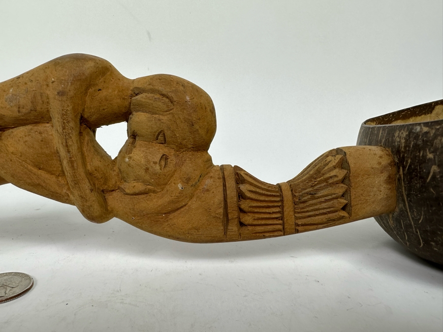 Ethnic Hand Carved Wooden Handle Coconut Ladle 21L [Photo 4]