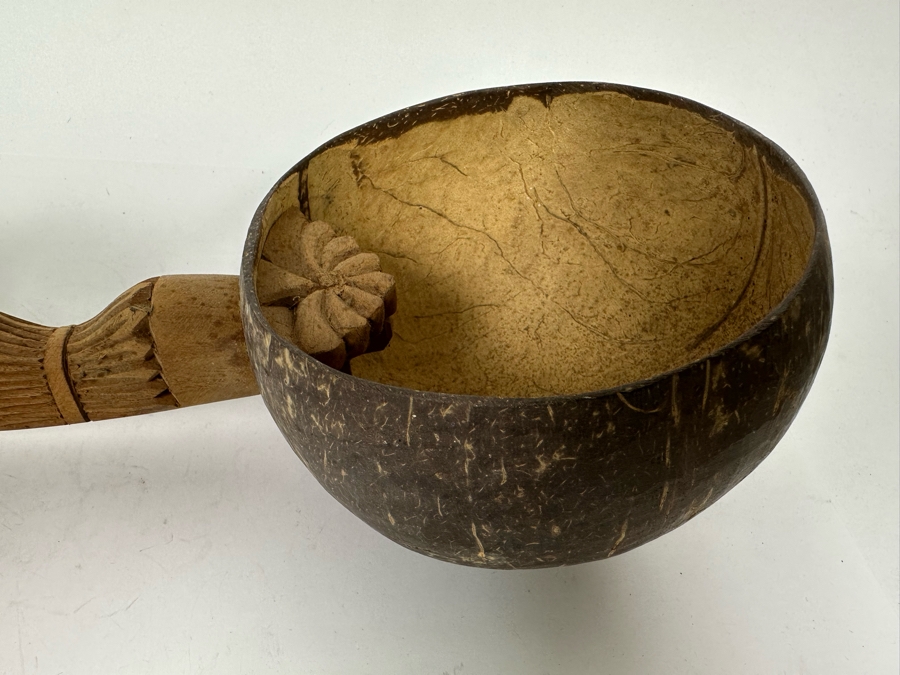 Ethnic Hand Carved Wooden Handle Coconut Ladle 21L [Photo 5]