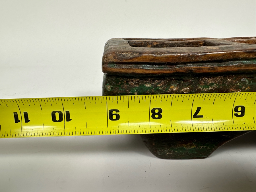 Antique Betel Nut Box From Java With Polychromed Finish Indonesia 9W X 4D X 3H [Photo 14]