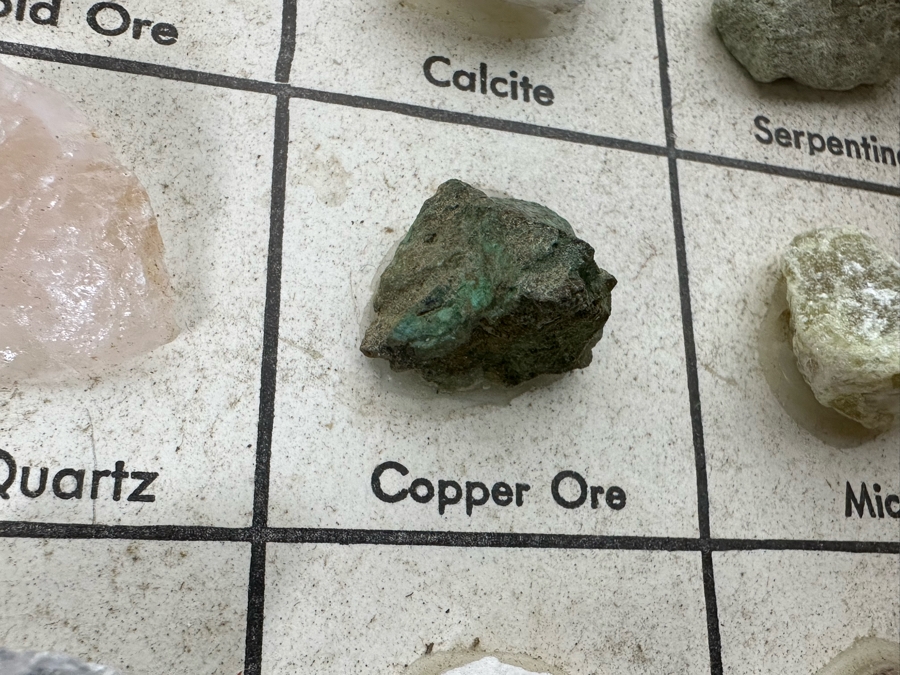 Pair Of Rocks And Minerals Cabinets Including Gold Ore, Petrified Wood, Copper Ore & Uranium Ore [Photo 14]