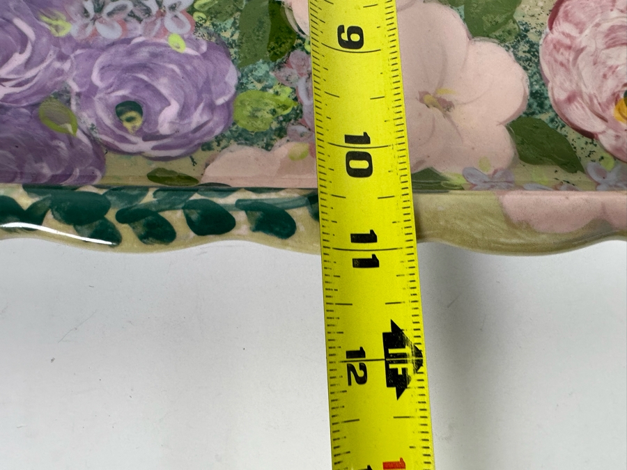 Hand Painted Lesal Studio Pottery Oven Pan 18.5W X 11D X 2.5H [Photo 9]