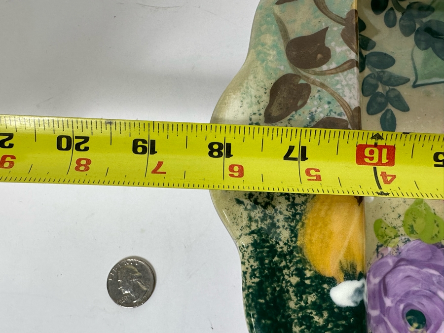 Hand Painted Lesal Studio Pottery Oven Pan 18.5W X 11D X 2.5H [Photo 8]