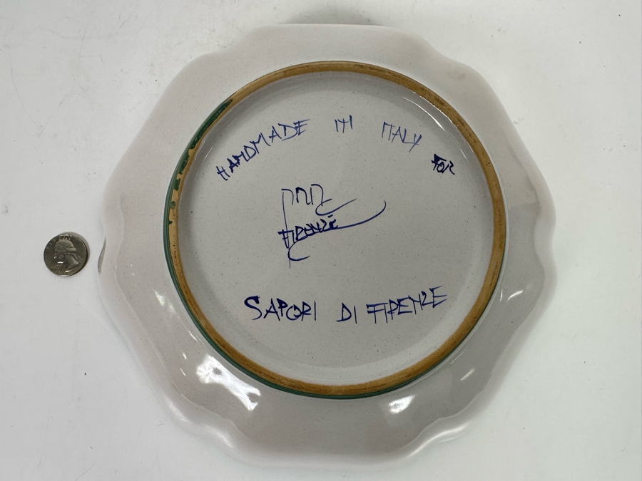 Handmade Italian Pottery Bowl Firenze Sapori Di Firenze 9.5W X 2.75H [Photo 5]