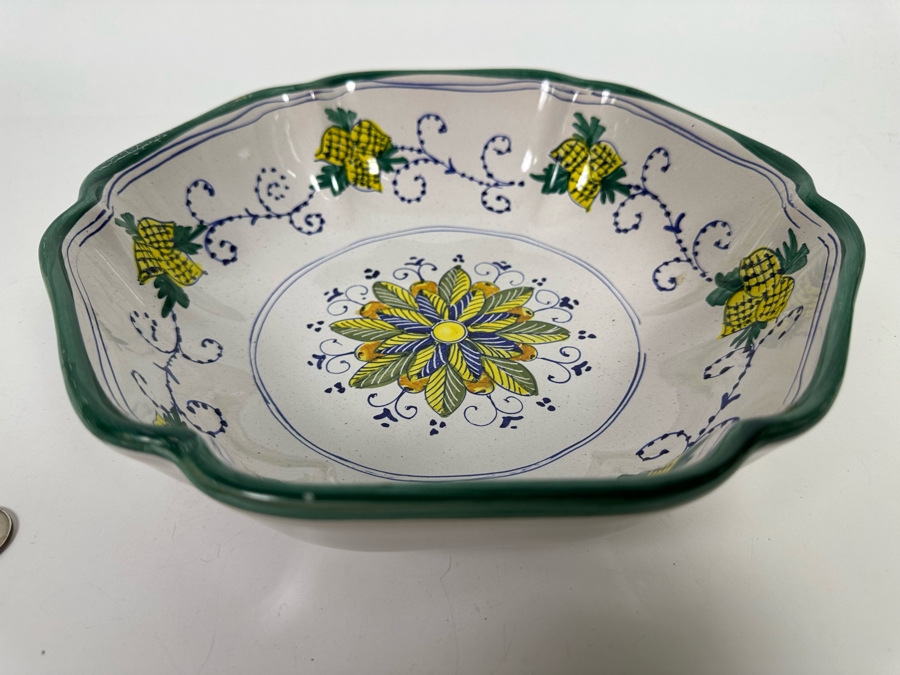 Handmade Italian Pottery Bowl Firenze Sapori Di Firenze 9.5W X 2.75H [Photo 4]