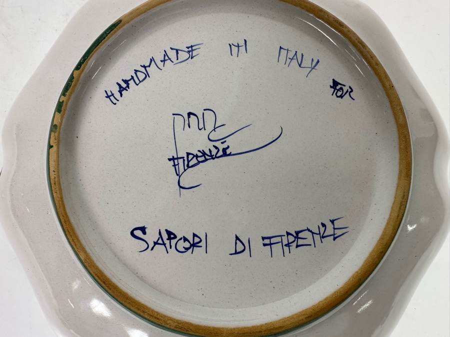 Handmade Italian Pottery Bowl Firenze Sapori Di Firenze 9.5W X 2.75H [Photo 6]
