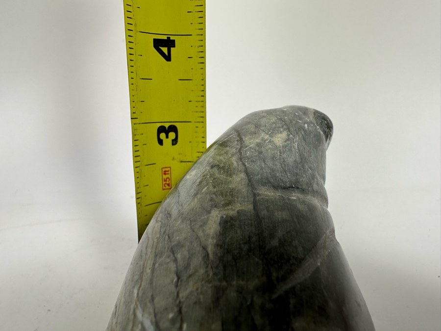 Carved Soapstone Inuit Seal Signed 7W X 2.5D X 3H [Photo 16]