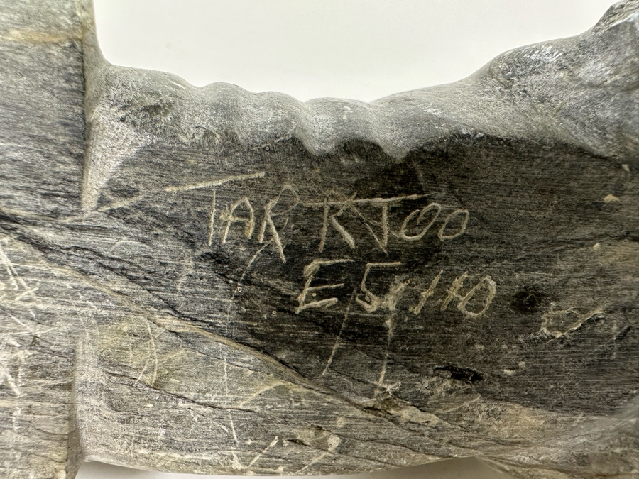 Carved Soapstone Inuit Seal Signed 7W X 2.5D X 3H [Photo 10]