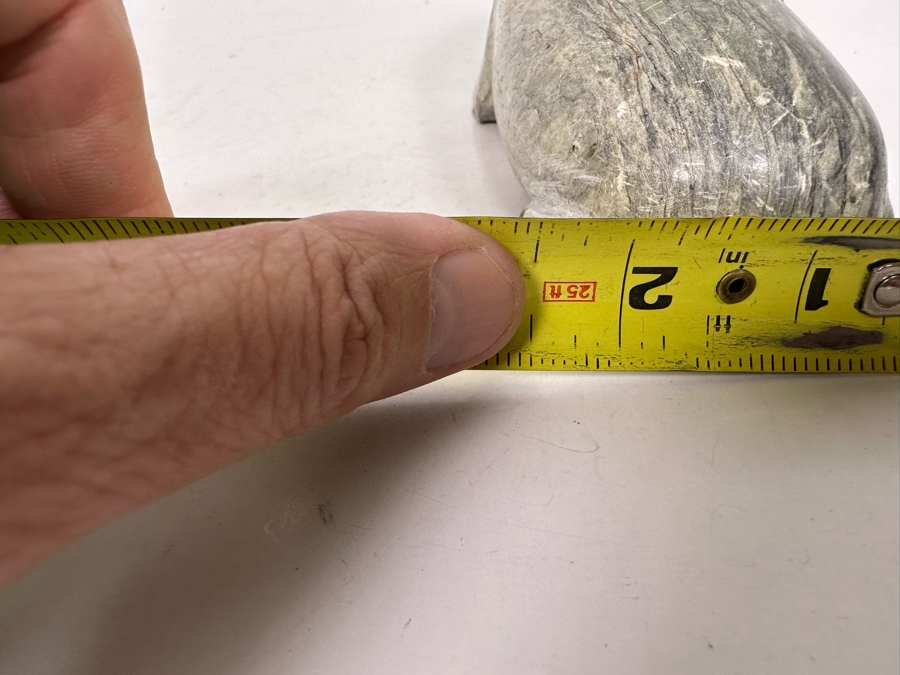 Carved Soapstone Inuit Seal Signed 7W X 2.5D X 3H [Photo 15]